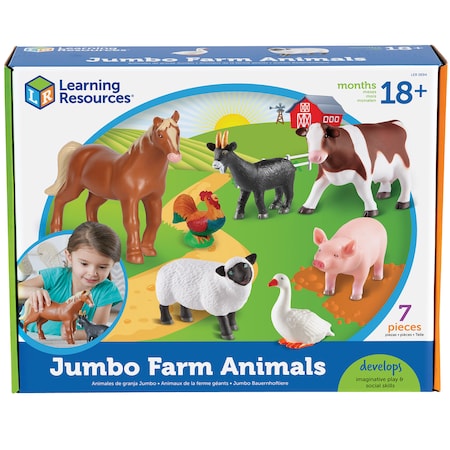 Learning Resources Jumbo Farm Animals, 7 Pieces 0694